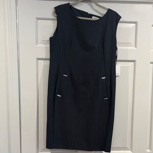 Calvin Klein Elegant Blue Sleeveless Dress